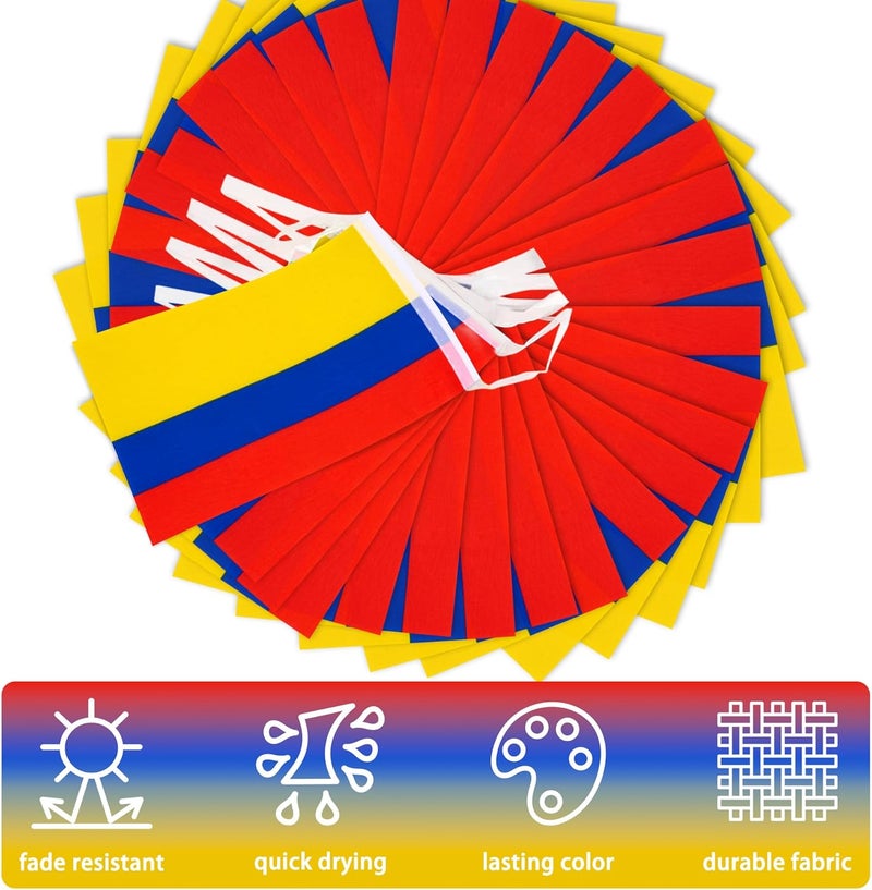 MVPRING Colombia String Flag Pennant Banner, Small Mini Colombian Flags Bunting Banner, National Country Decoration for School, Party, Sports Events, 33 Feet 30 Flags - Image 4